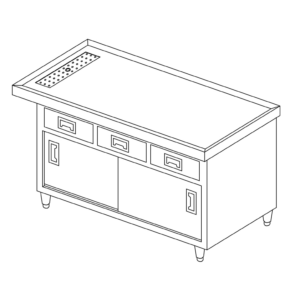 調理台 下部戸棚・引出し付（ドライ仕様） - （作業・収納機器｜ドライ 