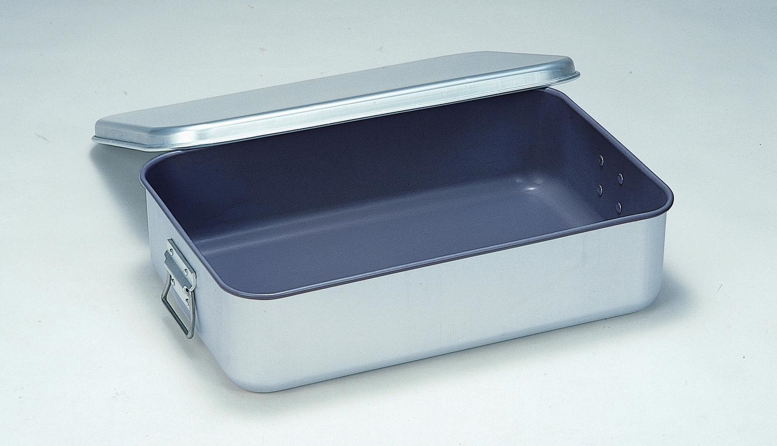 アルマイト 角型二重米飯缶 蓋付 ２６４−ＡＳ ABI111 内面スミフロン